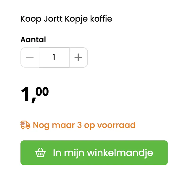 De melding ‘Nog maar 3 op voorraad’ zoals je klant die ziet